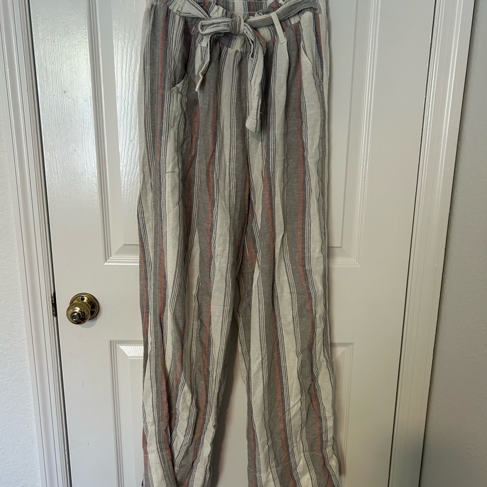 Knox Rose Multicolor Striped Pants with Tie